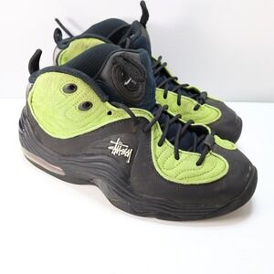 NIKE AIR PENNY II USED Size 6.5 STUSSY VIVID‎ GREEN BLACK DX6933 300